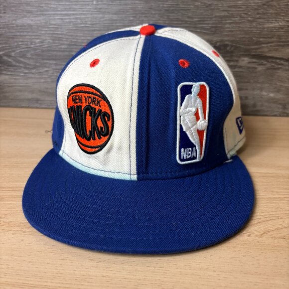 Vintage Miami Heat Hat Cap Fitted 7 1/2 Blue Split NBA Basketball New Era - Picture 1 of 11